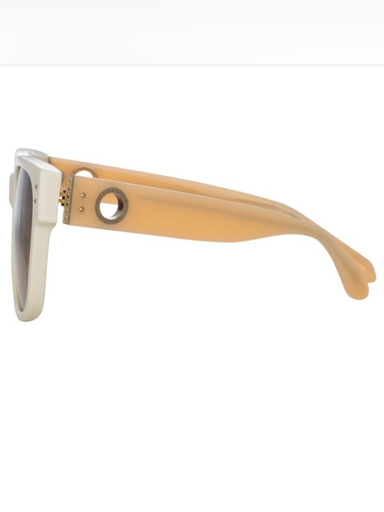 Linda Farrow Perry D Frame Sunglasses White Acetate Oversized MSRP $540 main image 10